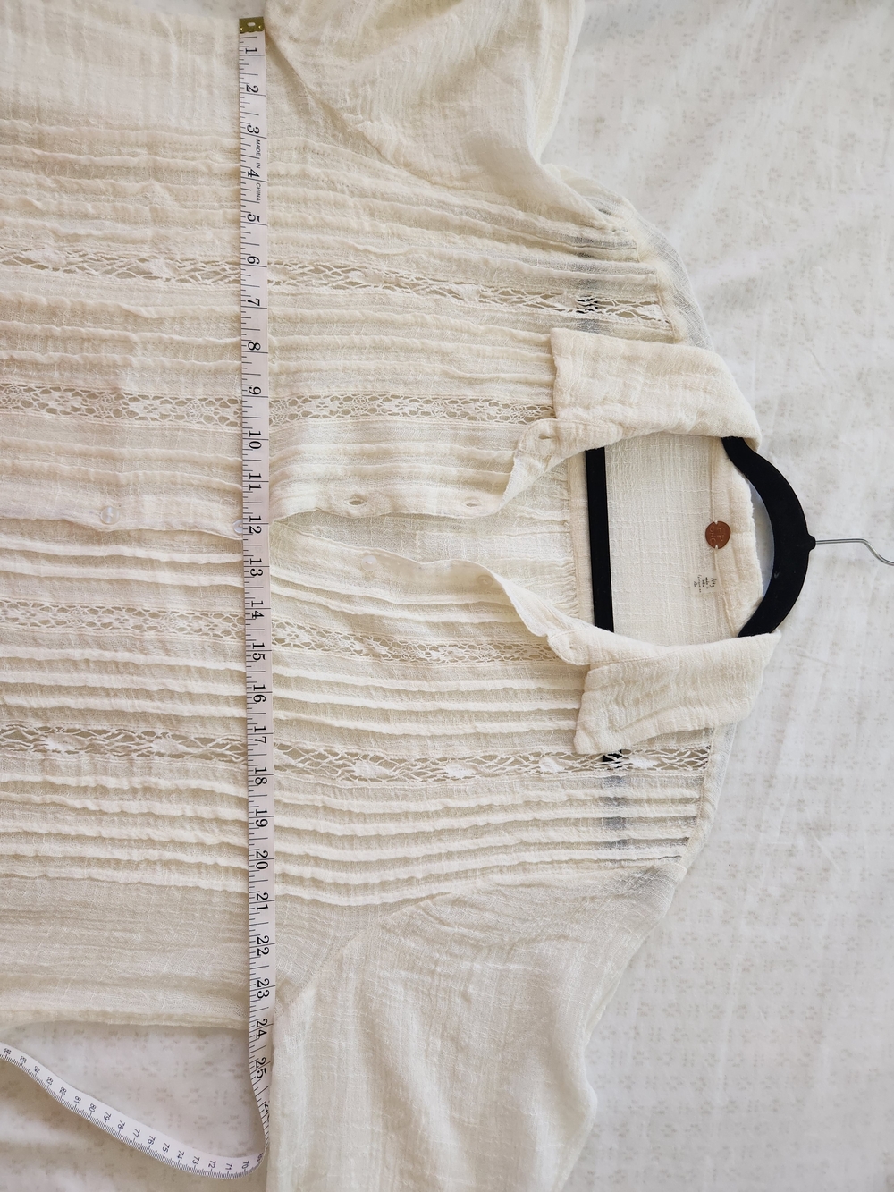Free People One Mila Button Down Shirt in Cream Color - Picture 3 of 12
